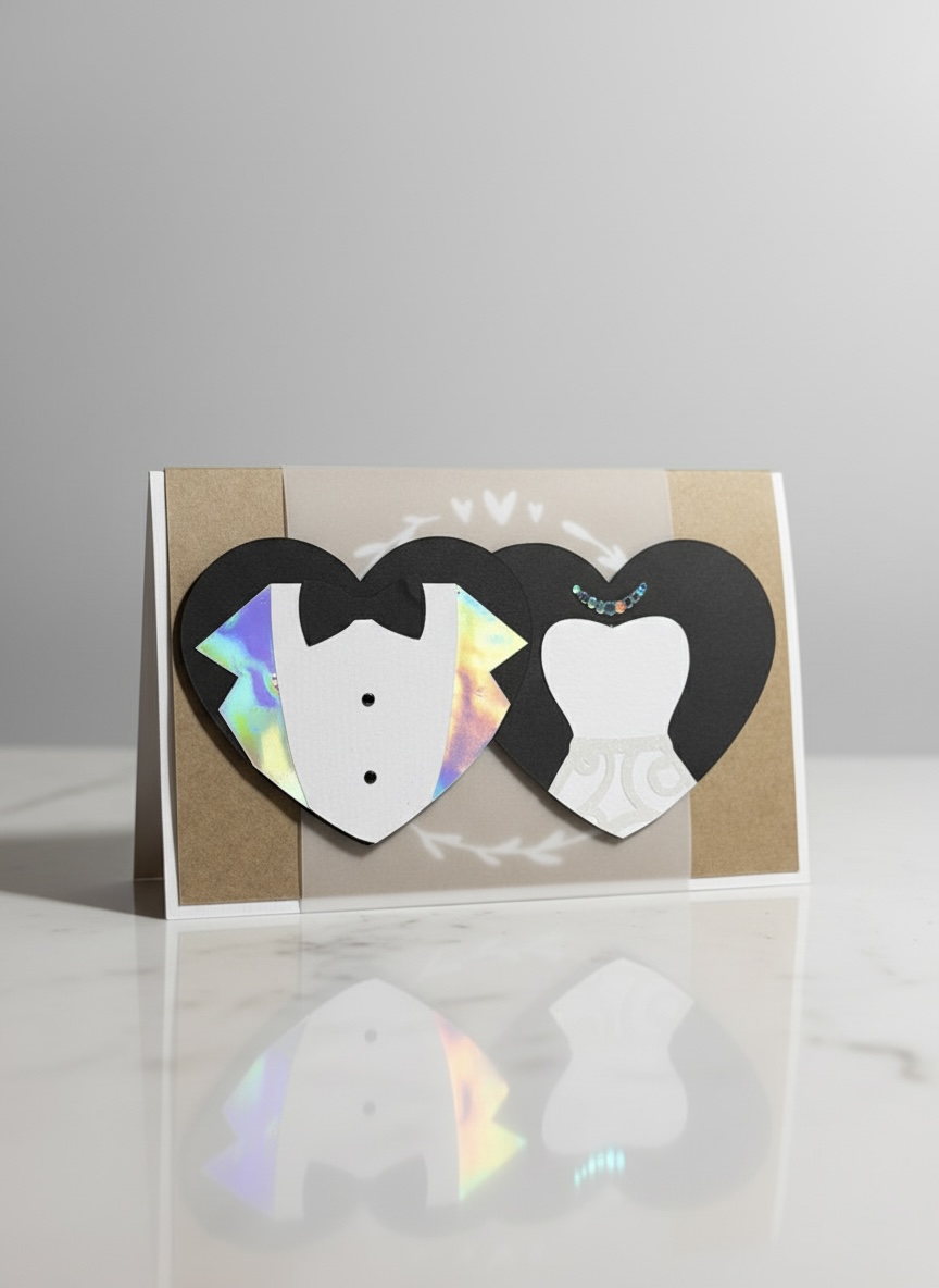 Geldgeschenkkarte "Alpine Liebe" – 3D-Herzen & Wunsch-Feinschnitt