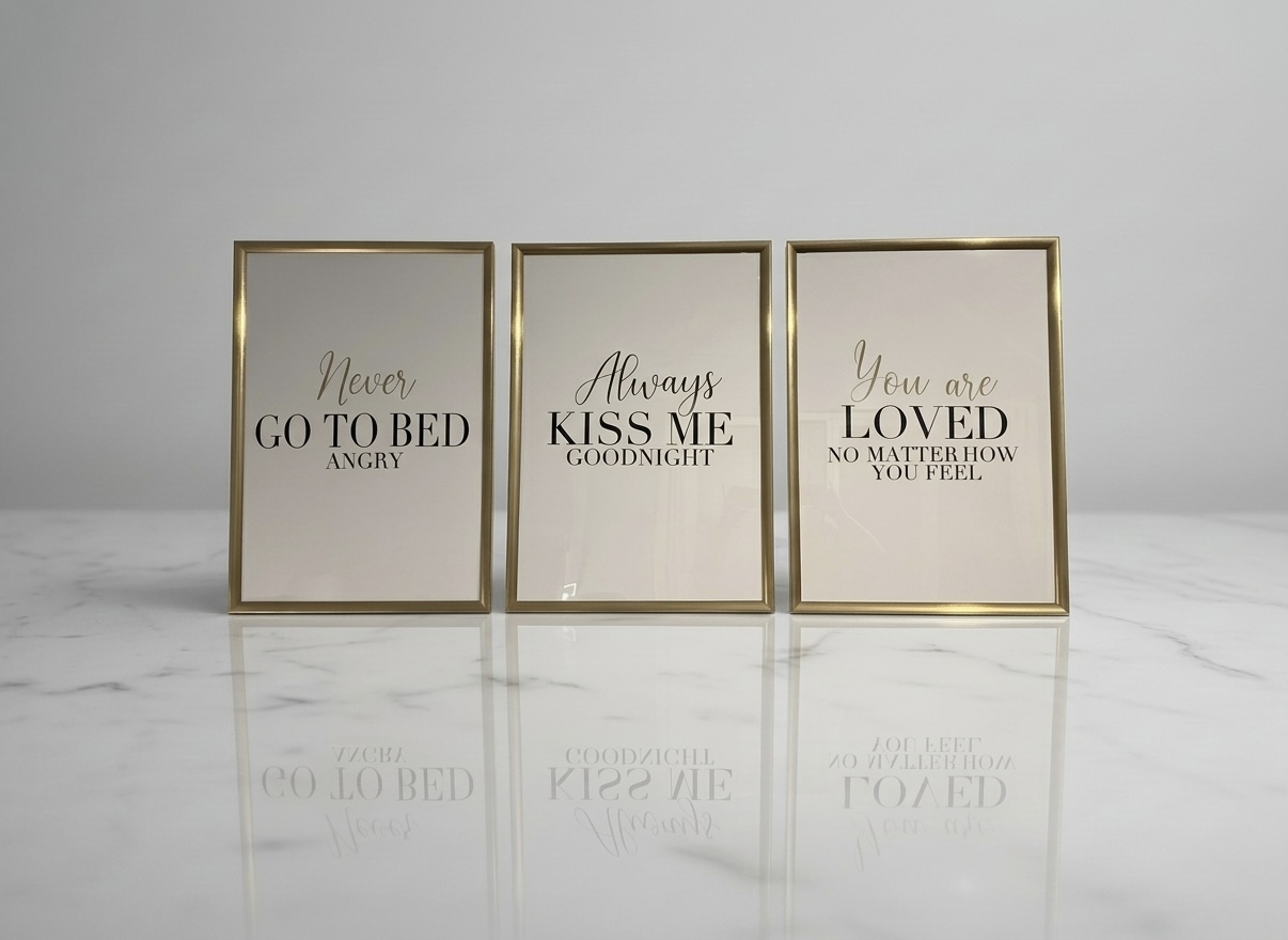 3er-Set Design-Poster – Schwarz & Gold (50x70 cm)