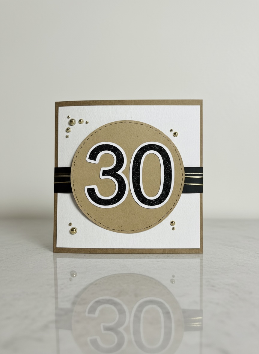 Handgefertigte 3D-Glückwunschkarte – 30. Geburtstag