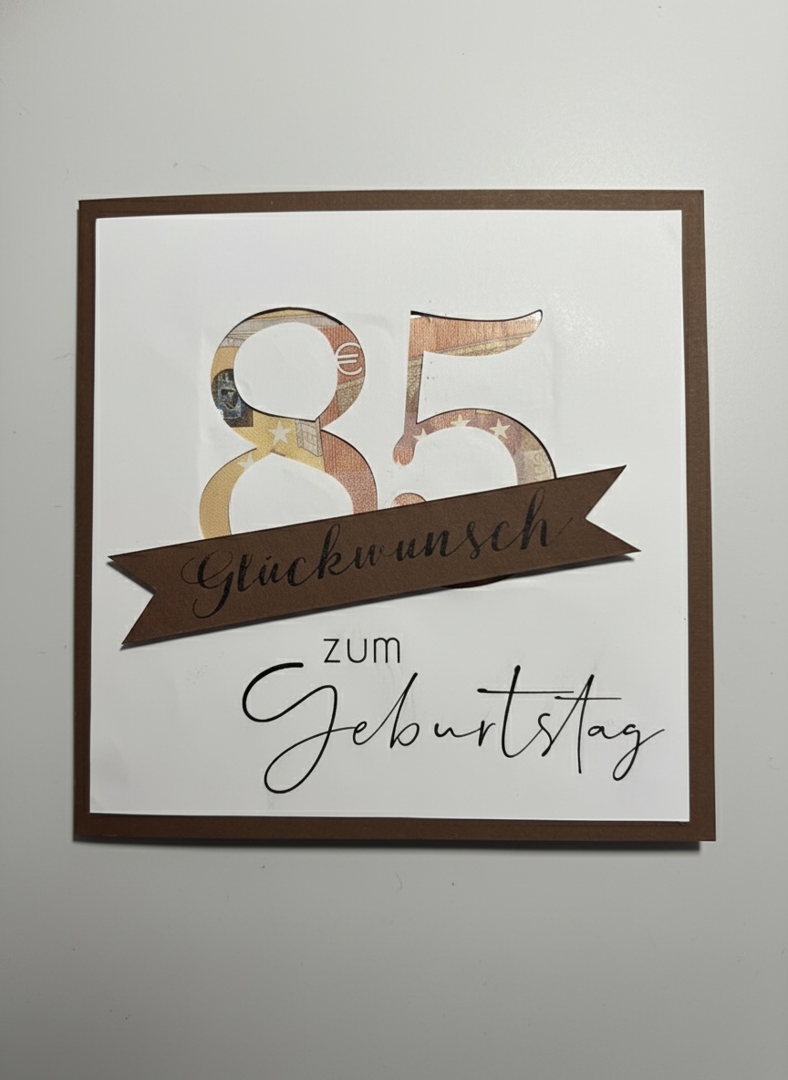 Glückwunschkarte mit Geldfach – Quadratisch & Personalisiert