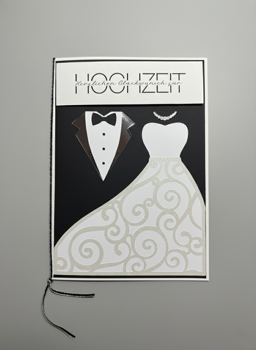 Geldgeschenkkarte "Hochzeitstraum" – Brautpaar mit Vinyl-Veredelung